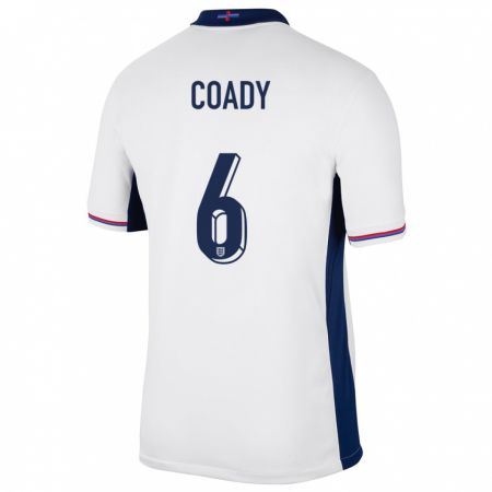 Kandiny Niño Camiseta Inglaterra Conor Coady #6 Blanco 1ª Equipación 24-26 La Camisa Chile