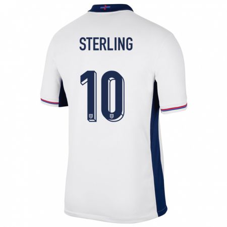 Kandiny Niño Camiseta Inglaterra Raheem Sterling #10 Blanco 1ª Equipación 24-26 La Camisa Chile