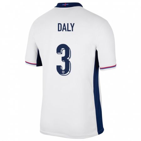 Kandiny Niño Camiseta Inglaterra Rachel Daly #3 Blanco 1ª Equipación 24-26 La Camisa Chile