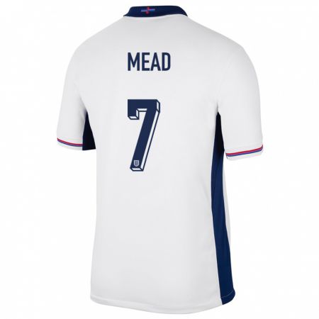 Kandiny Niño Camiseta Inglaterra Beth Mead #7 Blanco 1ª Equipación 24-26 La Camisa Chile