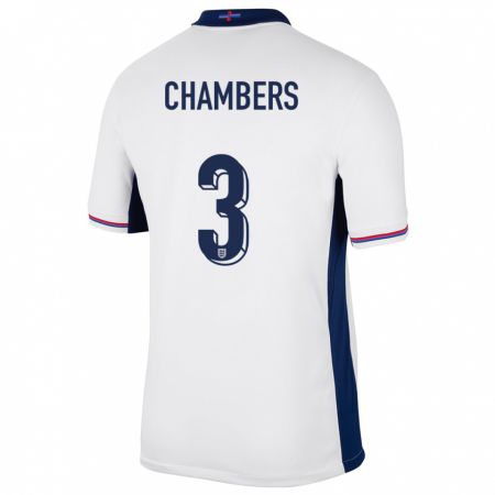 Kandiny Niño Camiseta Inglaterra Luke Chambers #3 Blanco 1ª Equipación 24-26 La Camisa Chile