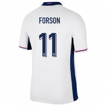Kandiny Niño Camiseta Inglaterra Omari Forson #11 Blanco 1ª Equipación 24-26 La Camisa Chile