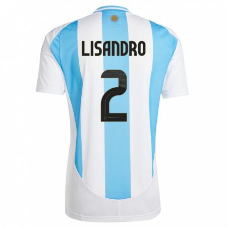 Kandiny Niño Camiseta Argentina Lisandro Martinez #2 Blanco Azul 1ª Equipación 24-26 La Camisa Chile