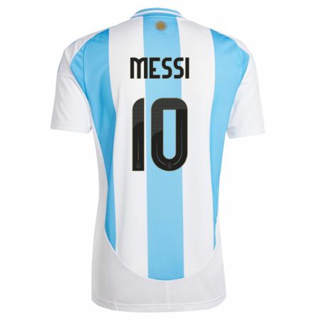 Kandiny Niño Camiseta Argentina Lionel Messi #10 Blanco Azul 1ª Equipación 24-26 La Camisa Chile