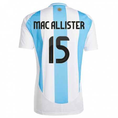 Kandiny Niño Camiseta Argentina Alexis Mac Allister #15 Blanco Azul 1ª Equipación 24-26 La Camisa Chile