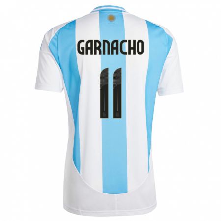 Kandiny Niño Camiseta Argentina Alejandro Garnacho #11 Blanco Azul 1ª Equipación 24-26 La Camisa Chile