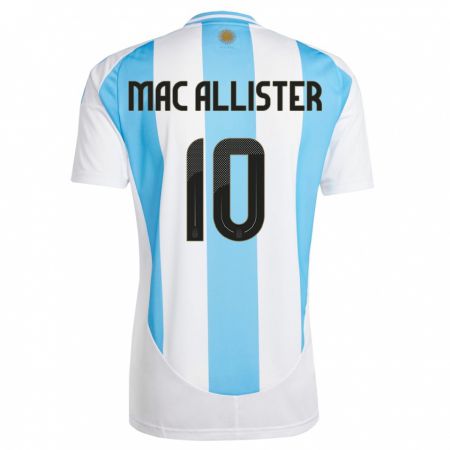 Kandiny Niño Camiseta Argentina Alexis Mac Allister #10 Blanco Azul 1ª Equipación 24-26 La Camisa Chile