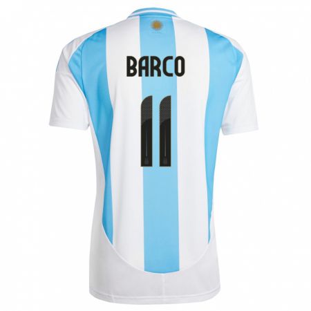 Kandiny Niño Camiseta Argentina Ezequiel Barco #11 Blanco Azul 1ª Equipación 24-26 La Camisa Chile