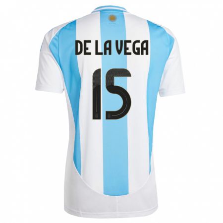 Kandiny Niño Camiseta Argentina Pedro De La Vega #15 Blanco Azul 1ª Equipación 24-26 La Camisa Chile
