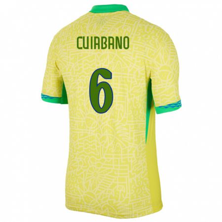 Kandiny Niño Camiseta Brasil Cuiabano #6 Amarillo 1ª Equipación 24-26 La Camisa Chile