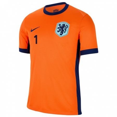 Kandiny Niño Camiseta Países Bajos Mikki Van Sas #1 Naranja 1ª Equipación 24-26 La Camisa Chile