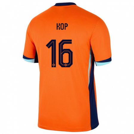Kandiny Niño Camiseta Países Bajos Lize Kop #16 Naranja 1ª Equipación 24-26 La Camisa Chile