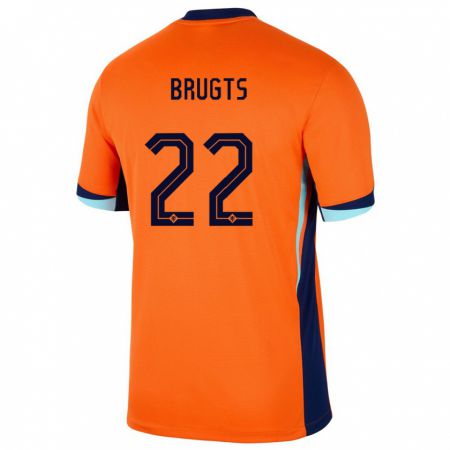 Kandiny Niño Camiseta Países Bajos Esmee Brugts #22 Naranja 1ª Equipación 24-26 La Camisa Chile