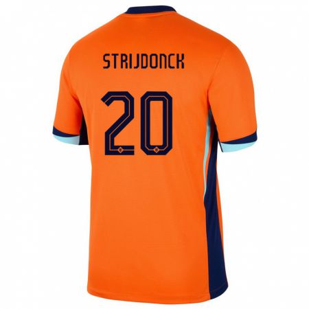 Kandiny Niño Camiseta Países Bajos Bayren Strijdonck #20 Naranja 1ª Equipación 24-26 La Camisa Chile