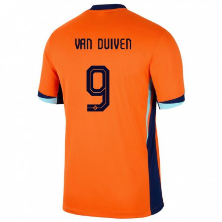 Kandiny Niño Camiseta Países Bajos Jason Van Duiven #9 Naranja 1ª Equipación 24-26 La Camisa Chile