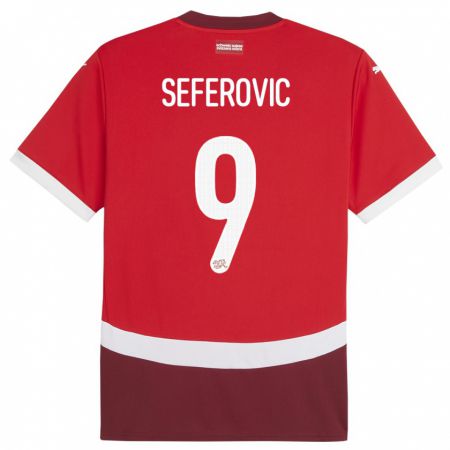 Kandiny Niño Camiseta Suiza Haris Seferovic #9 Rojo 1ª Equipación 24-26 La Camisa Chile