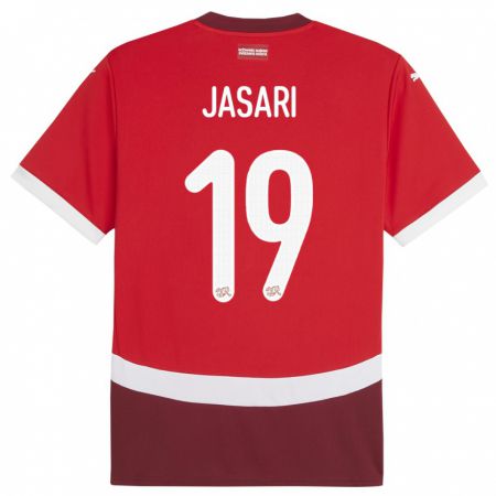 Kandiny Niño Camiseta Suiza Ardon Jasari #19 Rojo 1ª Equipación 24-26 La Camisa Chile