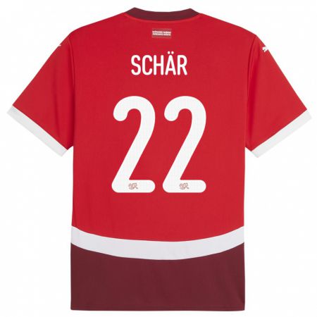 Kandiny Niño Camiseta Suiza Fabian Schar #22 Rojo 1ª Equipación 24-26 La Camisa Chile
