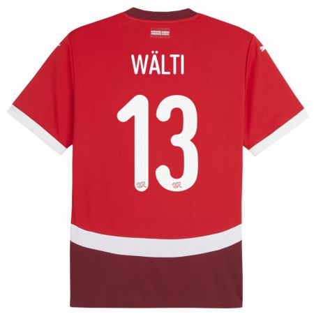 Kandiny Niño Camiseta Suiza Lia Walti #13 Rojo 1ª Equipación 24-26 La Camisa Chile