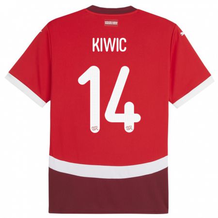 Kandiny Niño Camiseta Suiza Rahel Kiwic #14 Rojo 1ª Equipación 24-26 La Camisa Chile