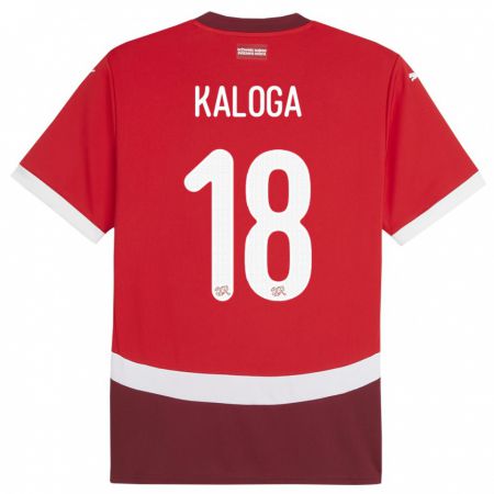 Kandiny Niño Camiseta Suiza Issa Kaloga #18 Rojo 1ª Equipación 24-26 La Camisa Chile