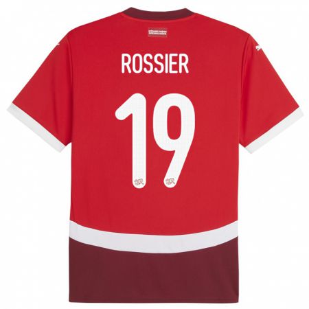 Kandiny Niño Camiseta Suiza Evan Rossier #19 Rojo 1ª Equipación 24-26 La Camisa Chile