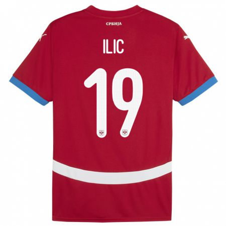Kandiny Niño Camiseta Serbia Ivan Ilic #19 Rojo 1ª Equipación 24-26 La Camisa Chile