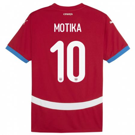 Kandiny Niño Camiseta Serbia Nemanja Motika #10 Rojo 1ª Equipación 24-26 La Camisa Chile