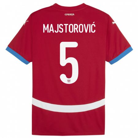 Kandiny Niño Camiseta Serbia Milan Majstorovic #5 Rojo 1ª Equipación 24-26 La Camisa Chile