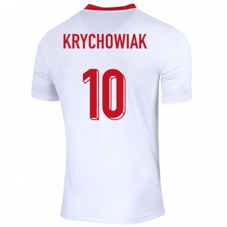 Kandiny Niño Camiseta Polonia Grzegorz Krychowiak #10 Blanco 1ª Equipación 24-26 La Camisa Chile