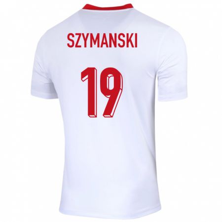 Kandiny Niño Camiseta Polonia Sebastian Szymanski #19 Blanco 1ª Equipación 24-26 La Camisa Chile