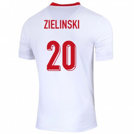 Kandiny Niño Camiseta Polonia Piotr Zielinski #20 Blanco 1ª Equipación 24-26 La Camisa Chile