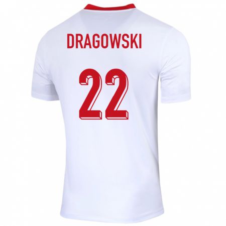 Kandiny Niño Camiseta Polonia Bartlomiej Dragowski #22 Blanco 1ª Equipación 24-26 La Camisa Chile
