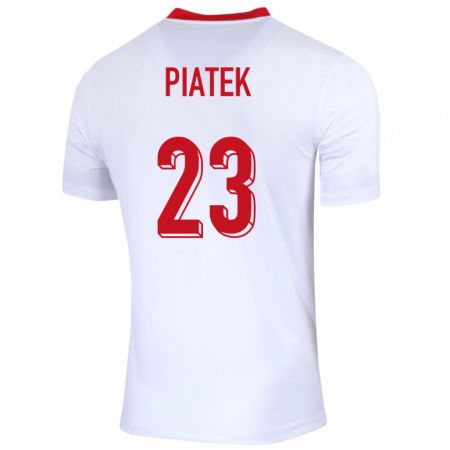 Kandiny Niño Camiseta Polonia Krzysztof Piatek #23 Blanco 1ª Equipación 24-26 La Camisa Chile