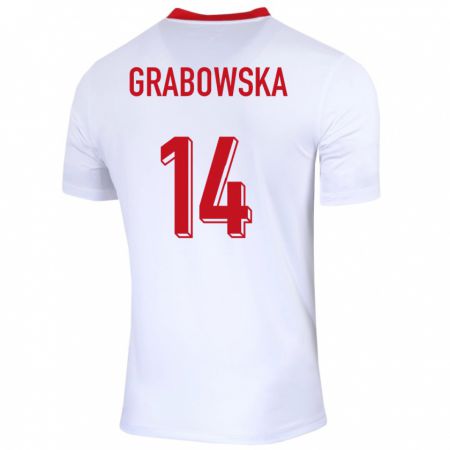 Kandiny Niño Camiseta Polonia Dominika Grabowska #14 Blanco 1ª Equipación 24-26 La Camisa Chile