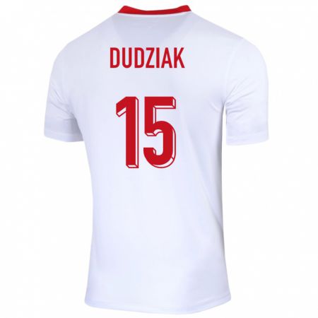 Kandiny Niño Camiseta Polonia Aleksandra Dudziak #15 Blanco 1ª Equipación 24-26 La Camisa Chile