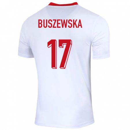 Kandiny Niño Camiseta Polonia Zofia Buszewska #17 Blanco 1ª Equipación 24-26 La Camisa Chile