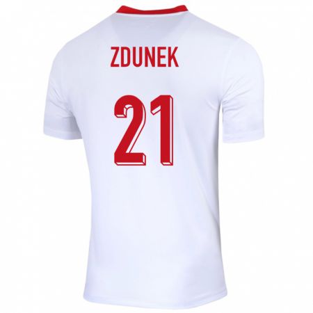 Kandiny Niño Camiseta Polonia Emilia Zdunek #21 Blanco 1ª Equipación 24-26 La Camisa Chile