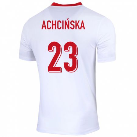 Kandiny Niño Camiseta Polonia Adriana Achcinska #23 Blanco 1ª Equipación 24-26 La Camisa Chile