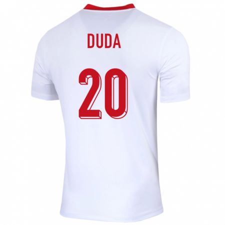 Kandiny Niño Camiseta Polonia Kacper Duda #20 Blanco 1ª Equipación 24-26 La Camisa Chile