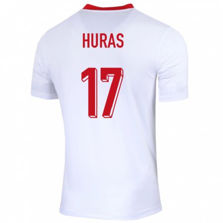 Kandiny Niño Camiseta Polonia Mike Huras #17 Blanco 1ª Equipación 24-26 La Camisa Chile