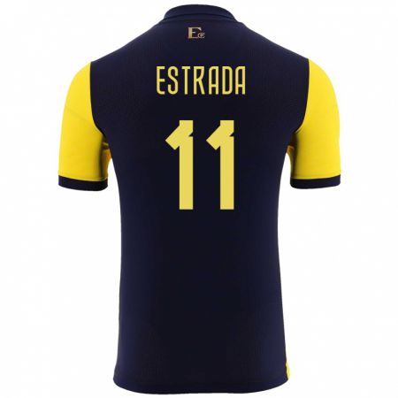 Kandiny Niño Camiseta Ecuador Michael Estrada #11 Amarillo 1ª Equipación 24-26 La Camisa Chile