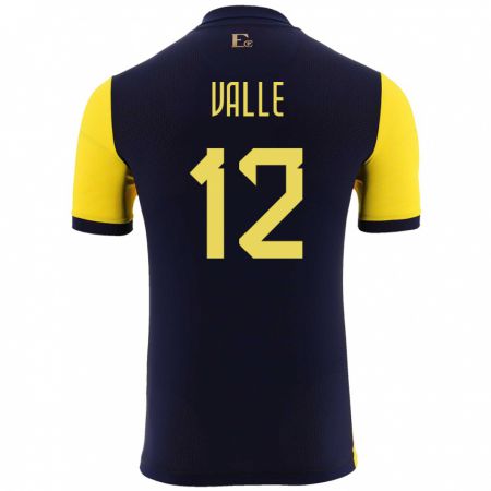 Kandiny Niño Camiseta Ecuador Gonzalo Valle #12 Amarillo 1ª Equipación 24-26 La Camisa Chile