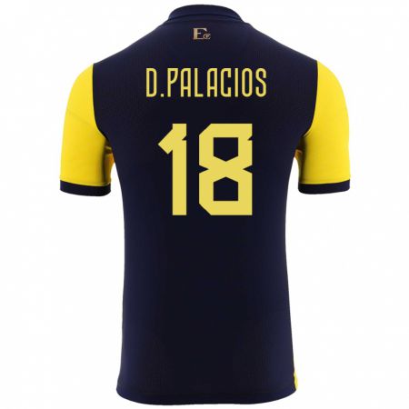 Kandiny Niño Camiseta Ecuador Diego Palacios #18 Amarillo 1ª Equipación 24-26 La Camisa Chile