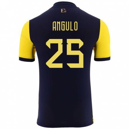 Kandiny Niño Camiseta Ecuador Nilson Angulo #25 Amarillo 1ª Equipación 24-26 La Camisa Chile