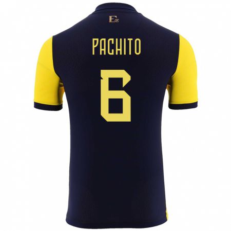 Kandiny Niño Camiseta Ecuador Angelica Pachito #6 Amarillo 1ª Equipación 24-26 La Camisa Chile