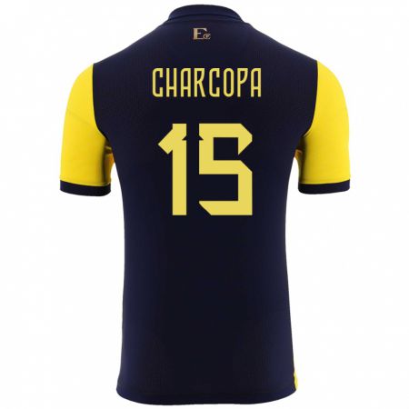 Kandiny Niño Camiseta Ecuador Nicole Charcopa #15 Amarillo 1ª Equipación 24-26 La Camisa Chile