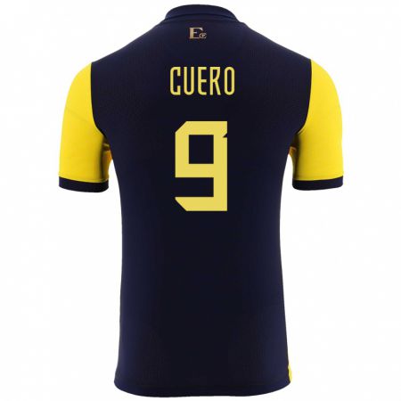 Kandiny Niño Camiseta Ecuador Justin Cuero #9 Amarillo 1ª Equipación 24-26 La Camisa Chile