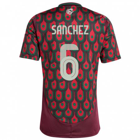 Kandiny Niño Camiseta México Erick Sanchez #6 Granate 1ª Equipación 24-26 La Camisa Chile