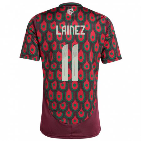 Kandiny Niño Camiseta México Diego Lainez #11 Granate 1ª Equipación 24-26 La Camisa Chile